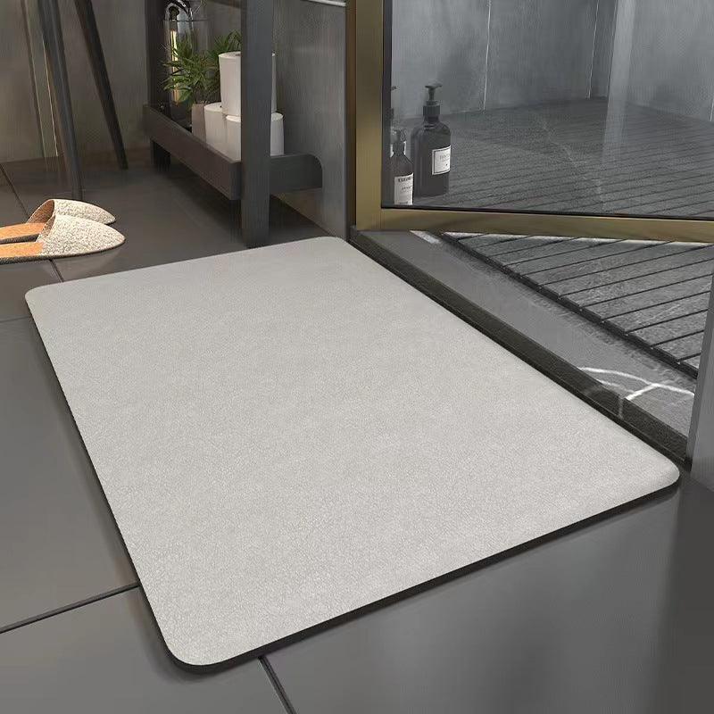 Simple Style Solid Color Faux Leather Absorbent Floor Mat - Pacisia