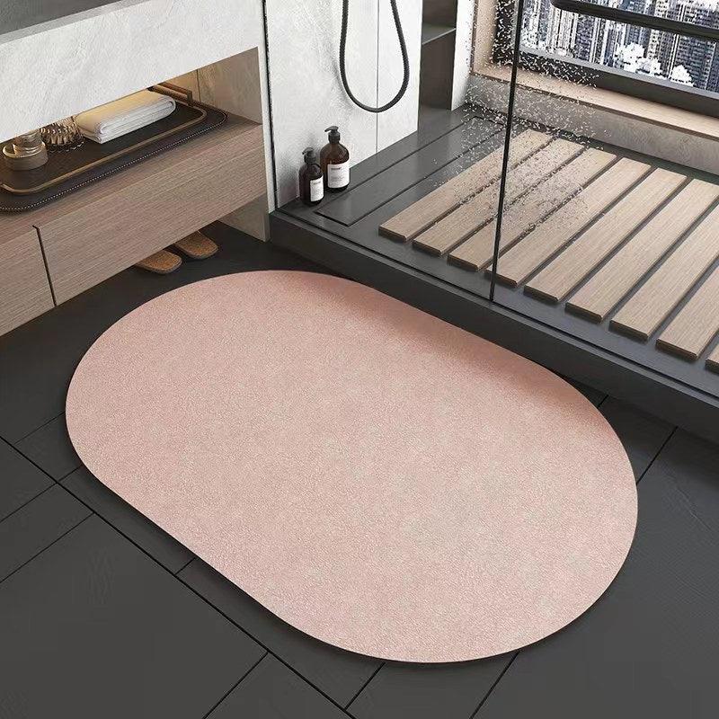 Simple Style Solid Color Faux Leather Absorbent Floor Mat - Pacisia