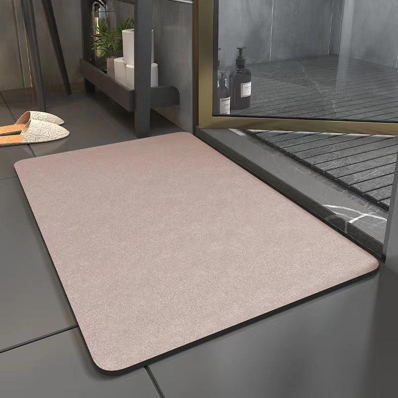 Simple Style Solid Color Faux Leather Absorbent Floor Mat - Pacisia