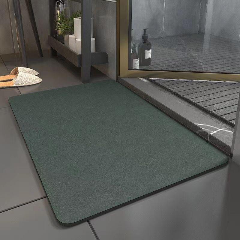Simple Style Solid Color Faux Leather Absorbent Floor Mat - Pacisia