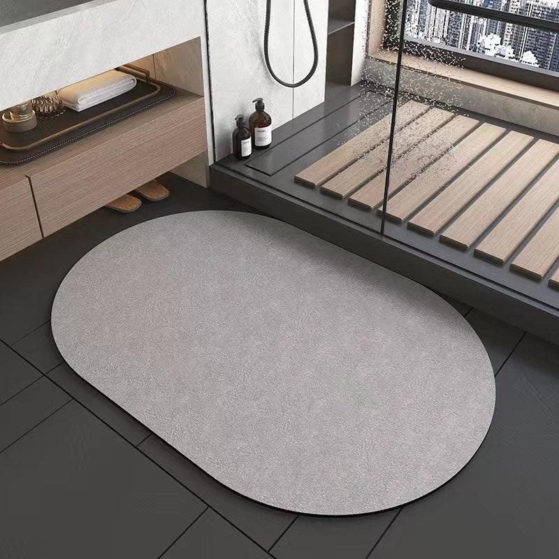 Simple Style Solid Color Faux Leather Absorbent Floor Mat - Pacisia