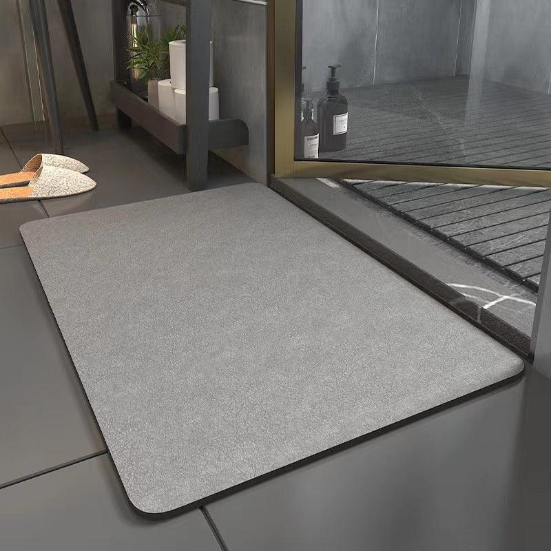 Simple Style Solid Color Faux Leather Absorbent Floor Mat - Pacisia
