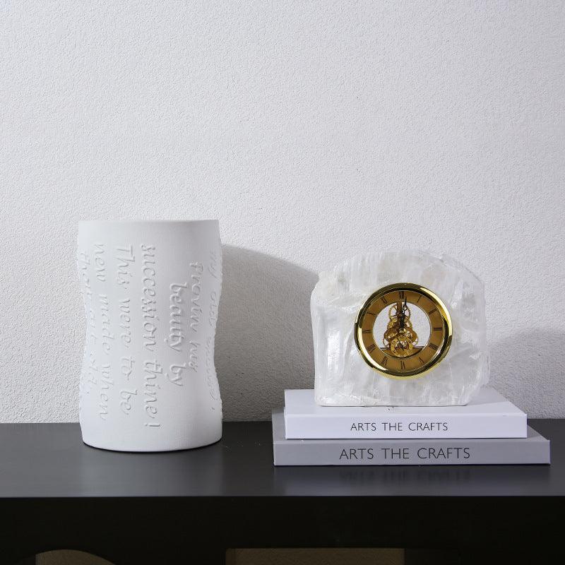 Simple White Ceramic Vase Living Room Creative Flower Arrangement Ornaments - Pacisia