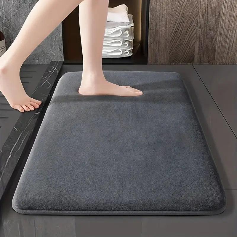Solid Color Bathroom Toilet Floor Mat Entrance Home Use Non-slip Water-absorbing Quick-drying Door Mat - Pacisia