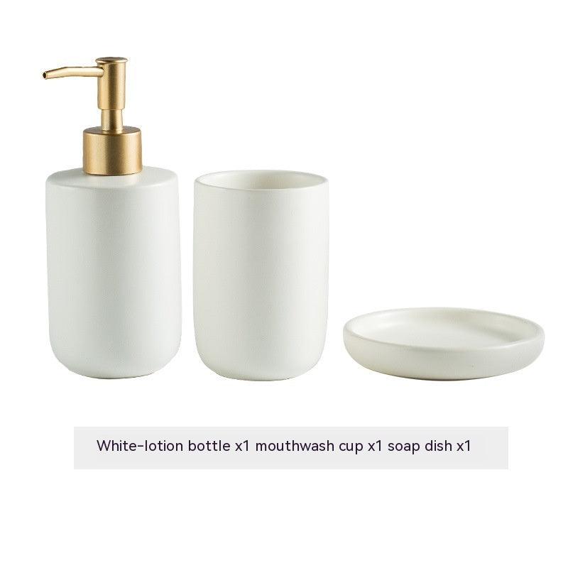 Solid Color Ceramic Bathroom Four-piece Set - Pacisia