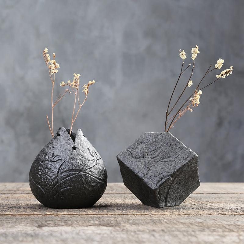 Stoneware Zen Chinese Flower Arrangement Vase - Pacisia
