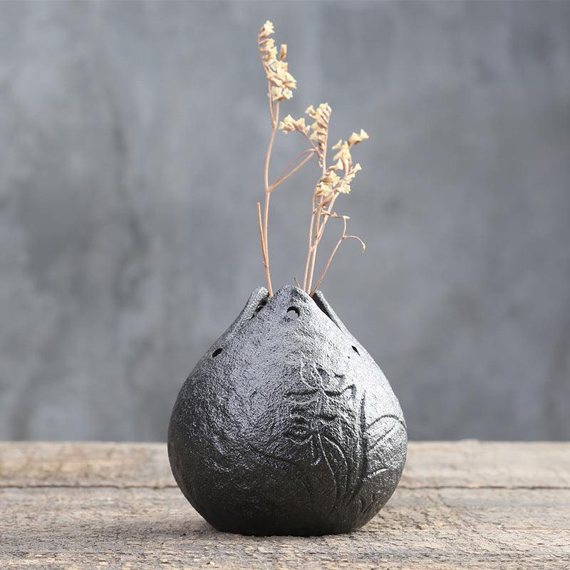 Stoneware Zen Chinese Flower Arrangement Vase - Pacisia