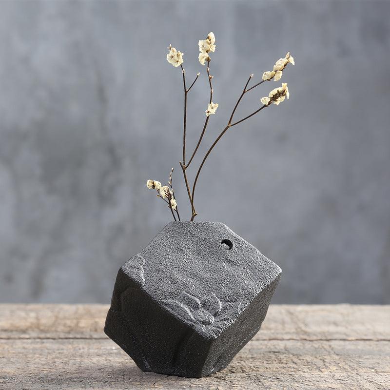 Stoneware Zen Chinese Flower Arrangement Vase - Pacisia