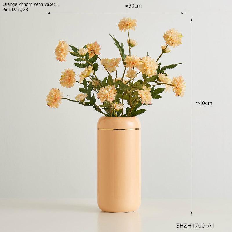 Straight Ceramic Vase Modern Minimalist Decoration Table Insert - Pacisia