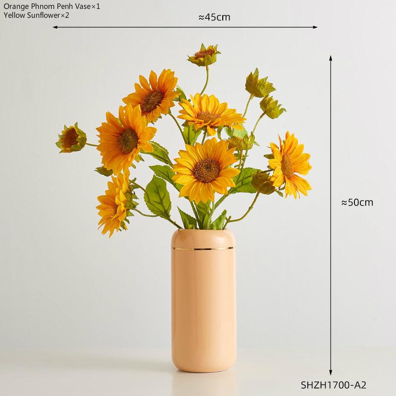 Straight Ceramic Vase Modern Minimalist Decoration Table Insert - Pacisia