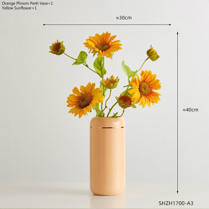 Straight Ceramic Vase Modern Minimalist Decoration Table Insert - Pacisia