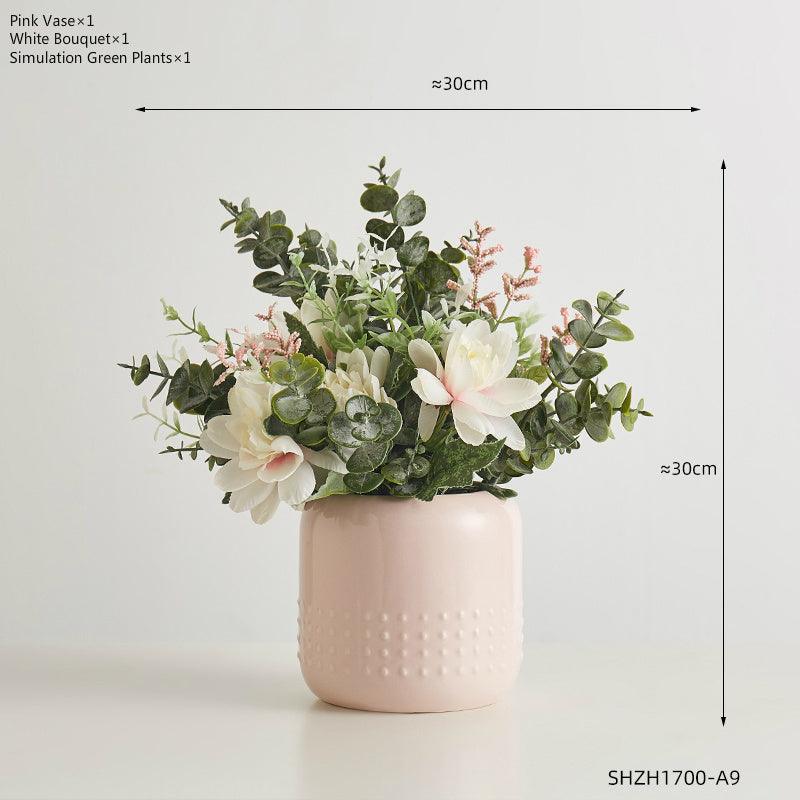 Straight Ceramic Vase Modern Minimalist Decoration Table Insert - Pacisia