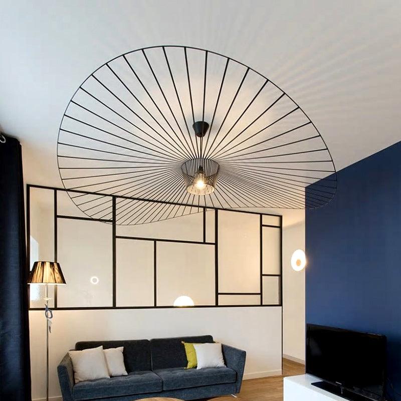Straw Hat Shape Living Room Chandelier Simple Art - Pacisia