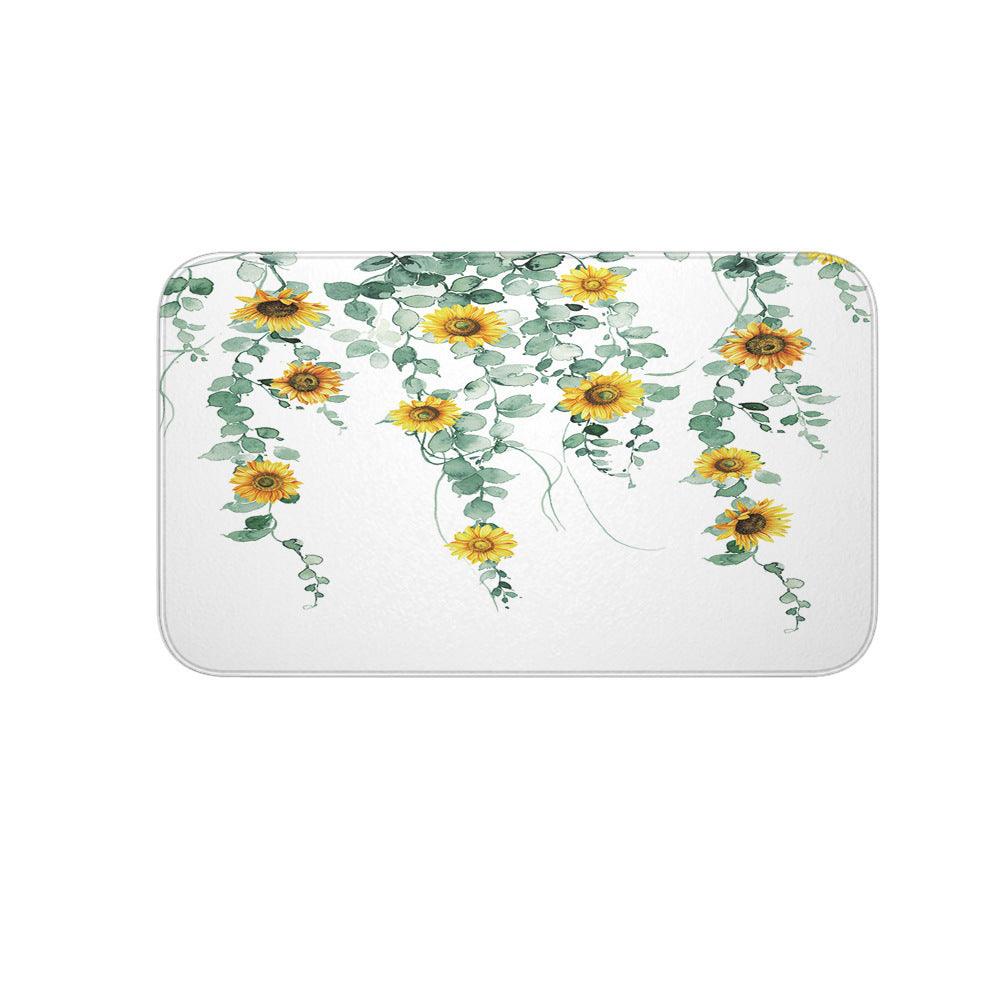 Sunflower Polyester Print Shower Curtain Set - Pacisia