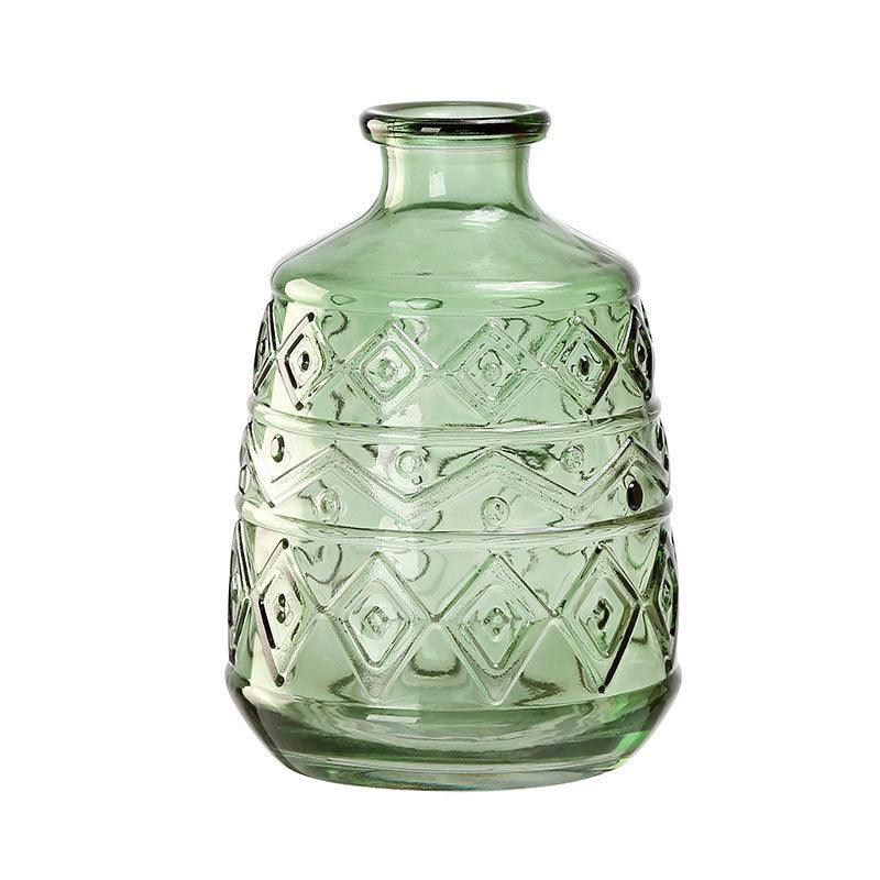Thicken Nordic Embossed Retro Glass Vase - Pacisia