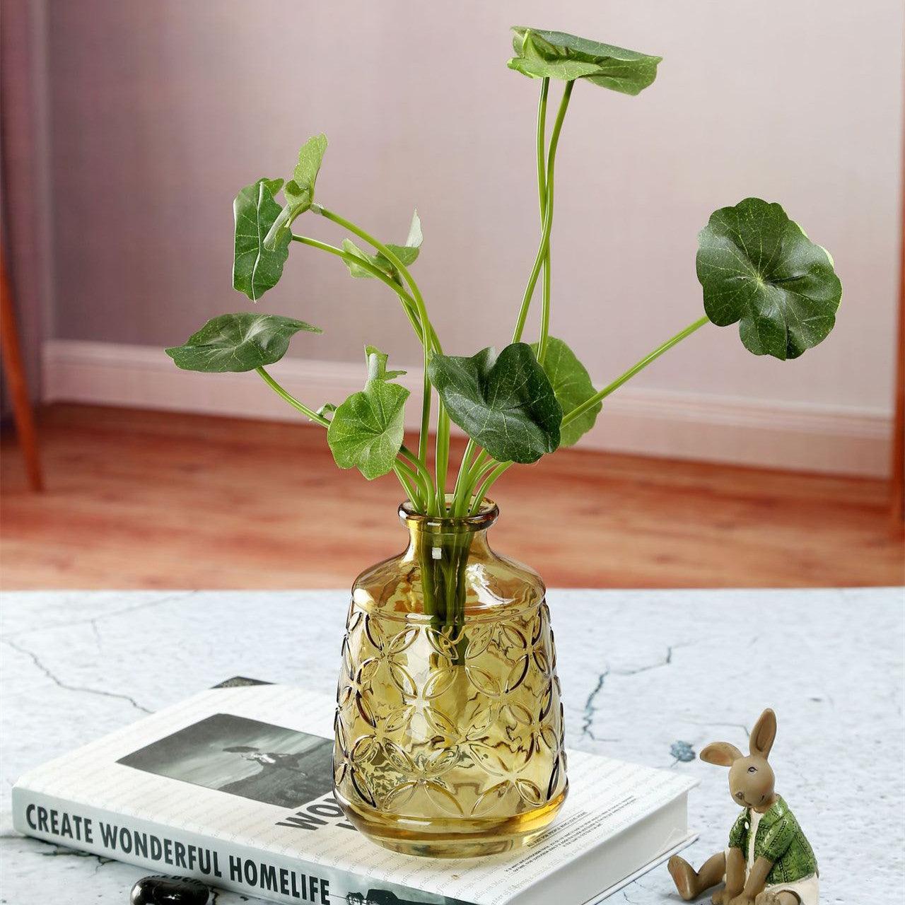 Thicken Nordic Embossed Retro Glass Vase - Pacisia