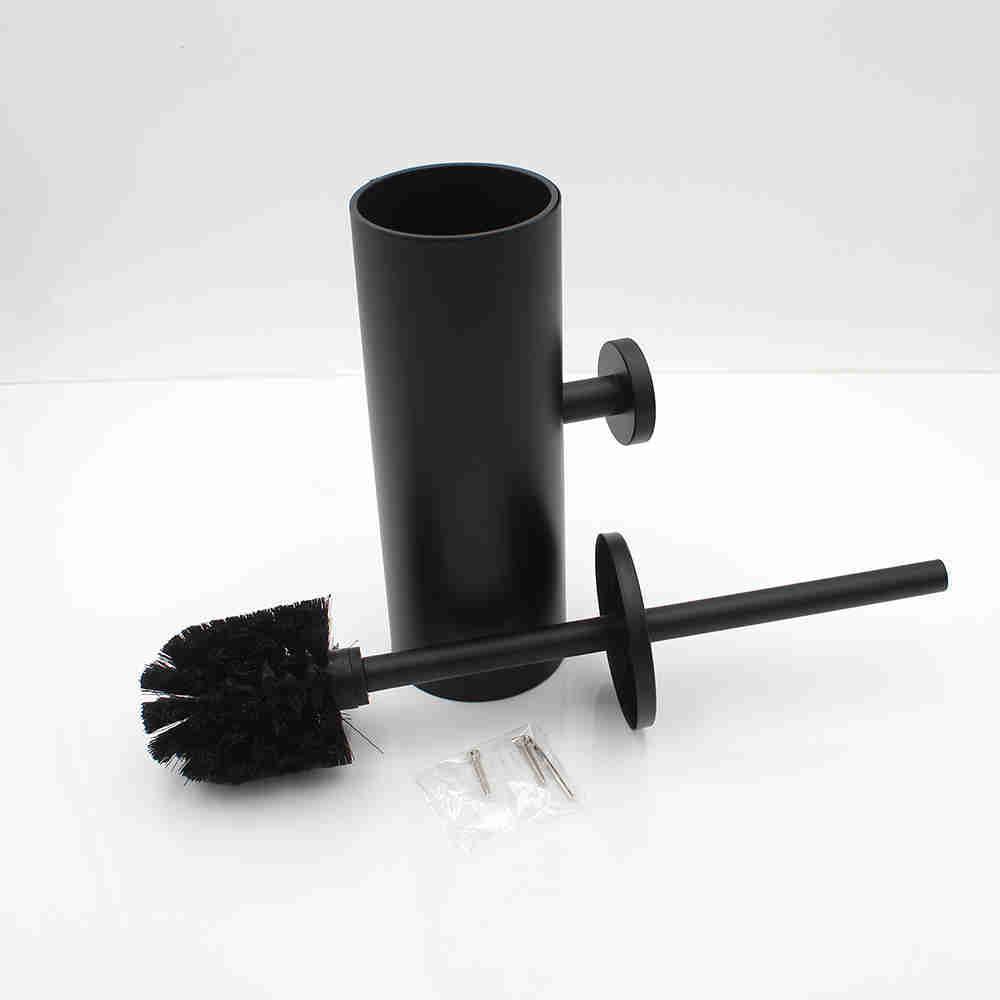 Toilet Brush Set Gold Vertical Black 304 Stainless Steel - Pacisia