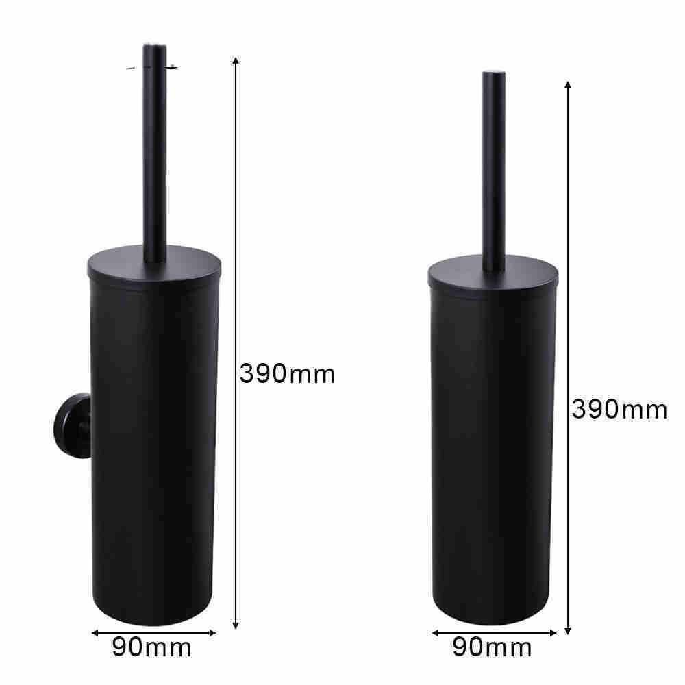 Toilet Brush Set Gold Vertical Black 304 Stainless Steel - Pacisia