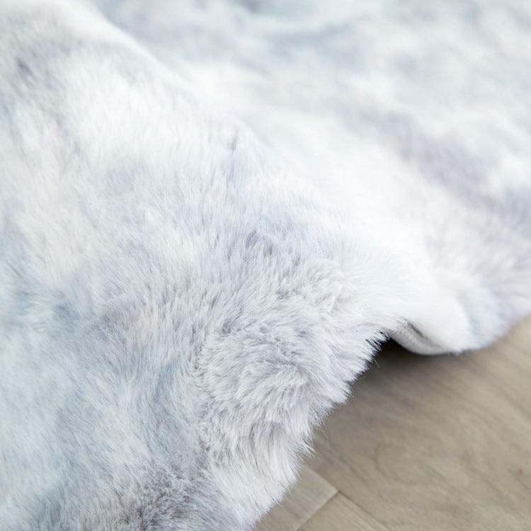 Trade Two-color Tie-dyed Rabbit-like Plush Toilet Floor Mat Three-piece Set - Pacisia