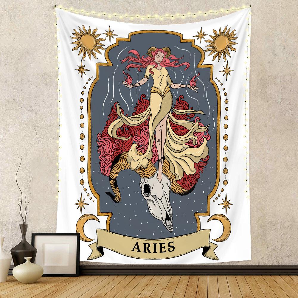 Twelve Constellation Tapestry Skull Tapestry Tarot Tapestry - Pacisia