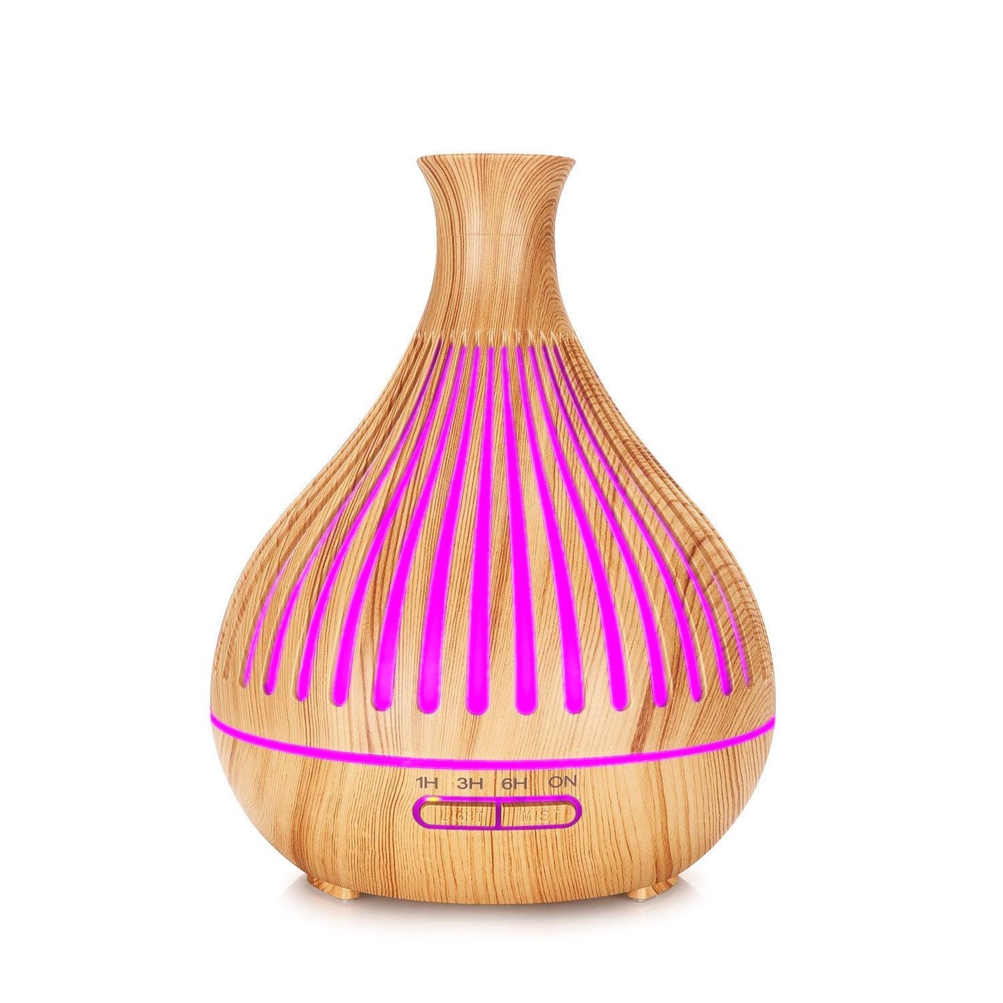 Vase Wood Grain Humidifier 400ml Vertical Silver - Pacisia