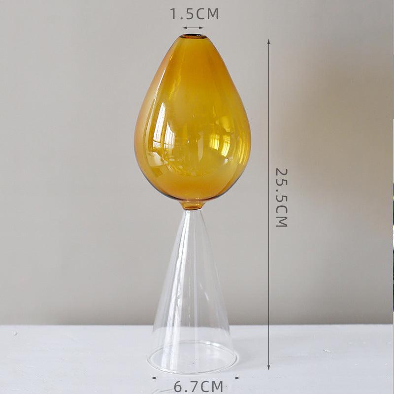Vintage Glass Vase Minimalist Table Art Transparent Brown - Pacisia