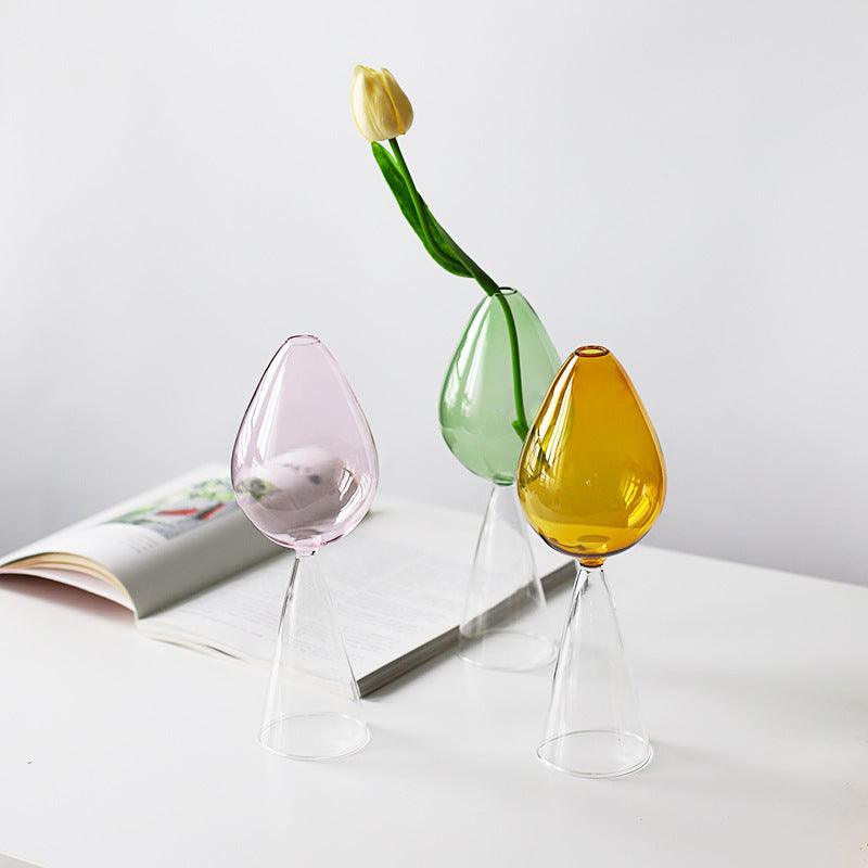 Vintage Glass Vase Minimalist Table Art Transparent Brown - Pacisia