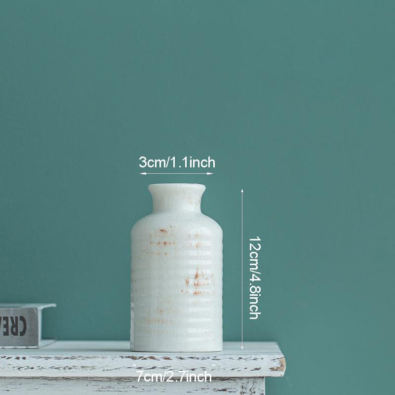 Vintage Ice Cracking Ceramic Small Mouth Vase - Pacisia
