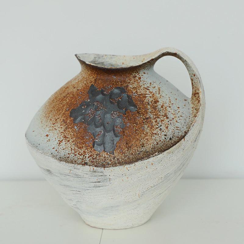 Wabi-sabi Style Stoneware Bottle Handmade Homestay Ceramic Vase - Pacisia