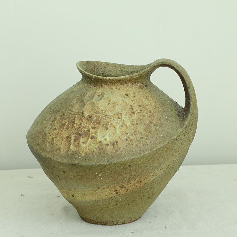 Wabi-sabi Style Stoneware Bottle Handmade Homestay Ceramic Vase - Pacisia