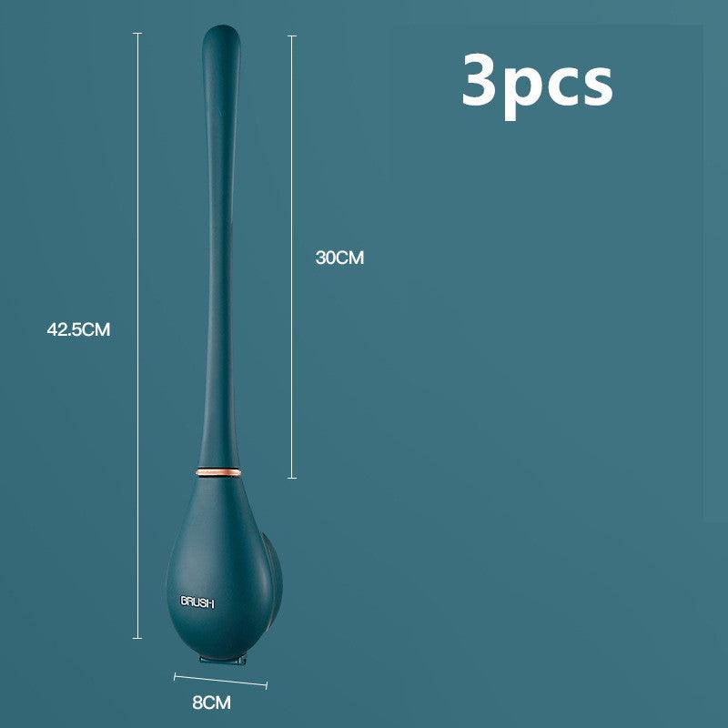 Wall-mounted Silicone Toilet Brush Without Dead Ends Household Toilet Brush - Pacisia