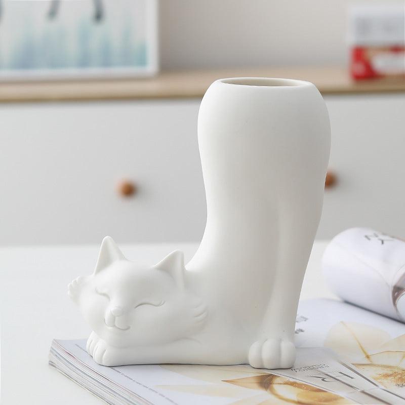 White Ceramic Vase Simple Home Decoration - Pacisia