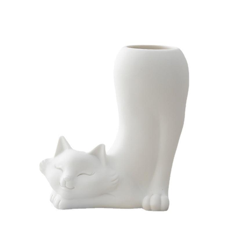 White Ceramic Vase Simple Home Decoration - Pacisia