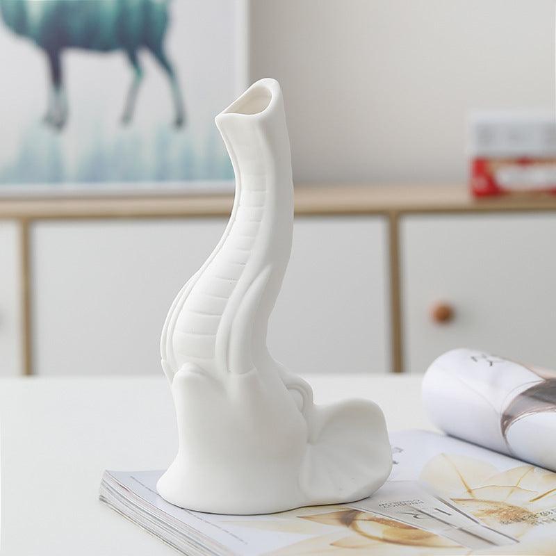 White Ceramic Vase Simple Home Decoration - Pacisia