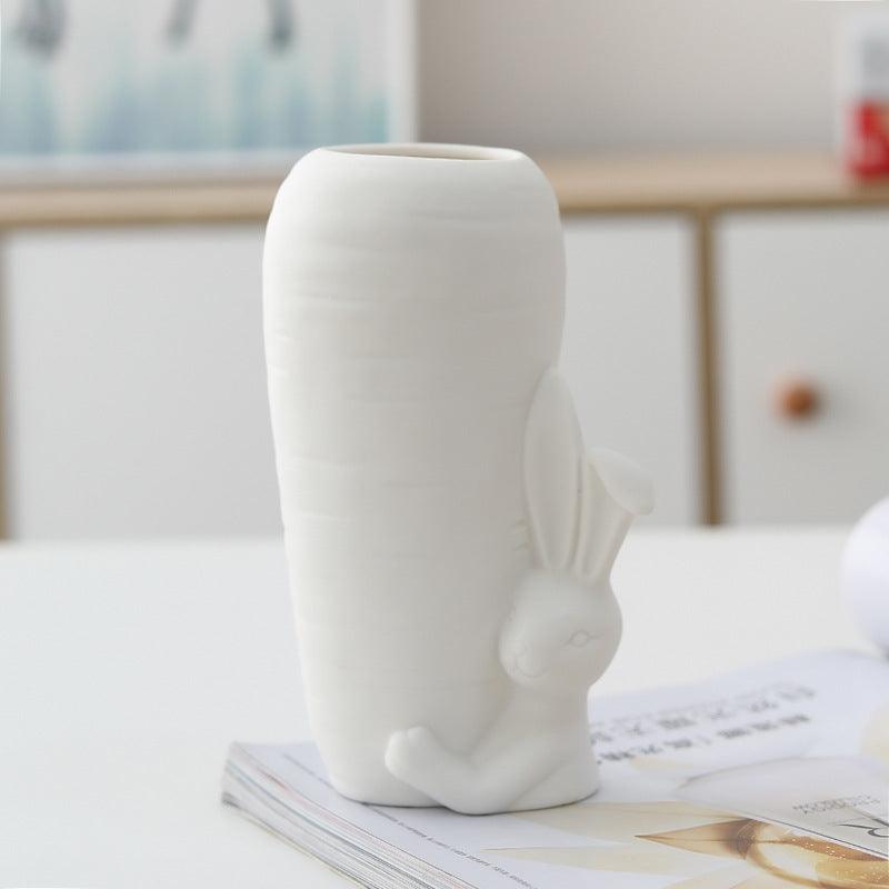 White Ceramic Vase Simple Home Decoration - Pacisia