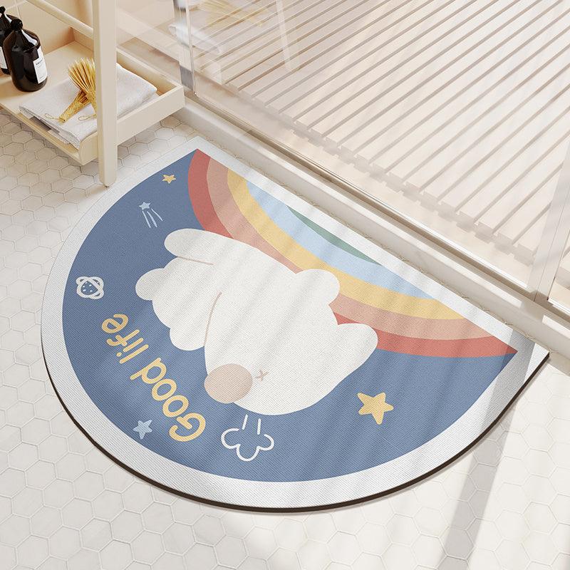 Cartoon Bathroom Diatom Mud Absorbent Cushion Toilet Door Mat Toilet Door Quick-drying Floor Mat - Pacisia