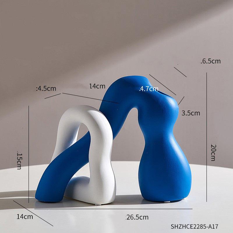 Abstract Character Art Vase Flower Arrangement And Dried Flower Creative TV Cabinet - Pacisia