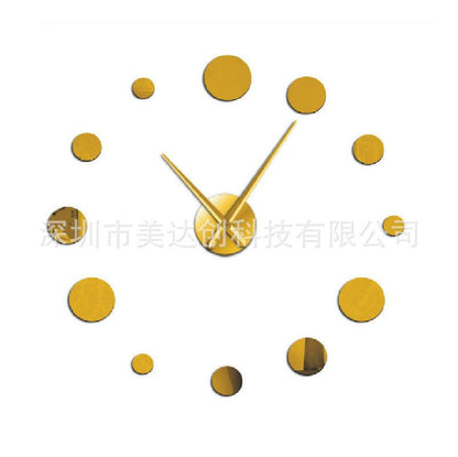 Circle Leisure Creative Extra Large Size DIY Stereo Clock Art Clock Wall Clock Mirror Sticker Clock - Pacisia