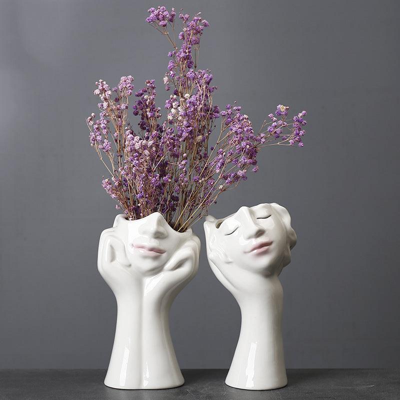 Nordic Style Creative Dried Flower Vase Ceramic Home Decoration Hydroponic Flower Flower - Pacisia