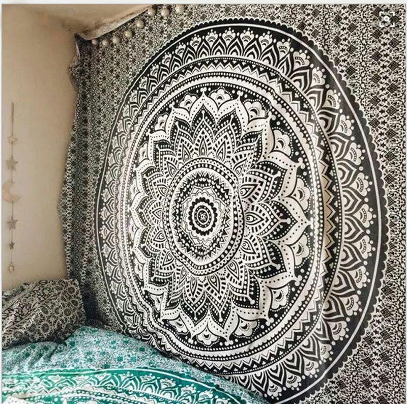 Tapestry Bedroom Hanging Cloth Mandala Flower Digital Printing Amazon Home Mural Curtain - Pacisia