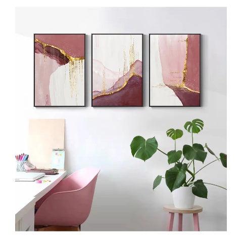 Nordic PurpleCanvas Painting Abstract Golden Canvas Painting Wall Pictures For Living Room Wall Art Home Decor Poster - Pacisia