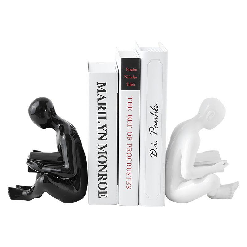 Nordic Creative Ceramics Character Bookend Crafts Ornament Home Decor Modern Living Room Decoration Accessories Adornment Gift - Pacisia