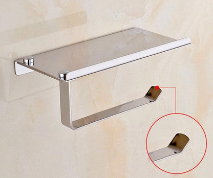 304 stainless steel phone towel rack toilet paper holder bathroom accessories creative tissue box thickening - Pacisia