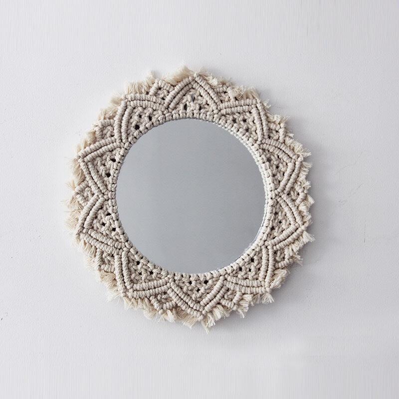 Sunflower. INS Scandinavian Girl Heart Mirror Handmade Tapestry Cosmetic Mirror Ring Home Decoration - Pacisia