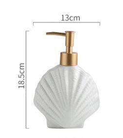 Starfish Shell Shape Ceramic Liquid Soap Dispenser Bathroom Sub-bottling Shower Gel Bottle Hand Sanitizer Container - Pacisia