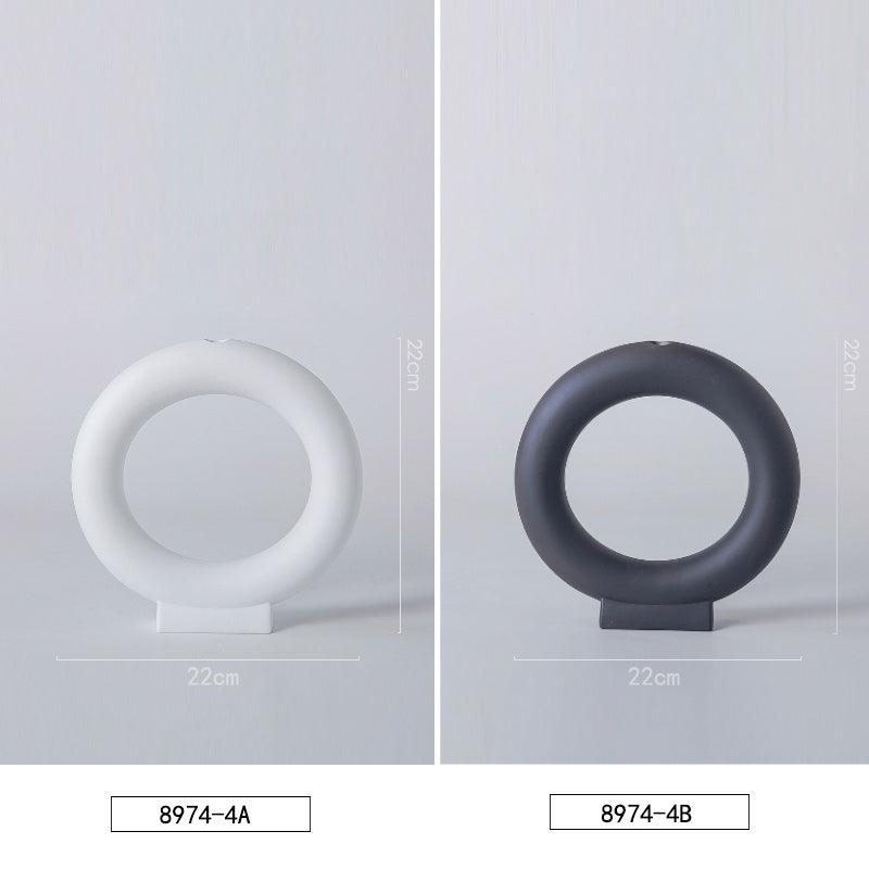 Modern Home Furnishings Banquet Hallway Living Room White Ceramic Special-Shaped Floral Decoration Bottle Furnishings - Pacisia