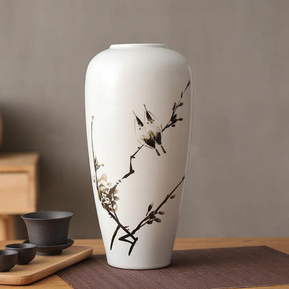 Round Wheel Ceramic Vase Japanese-style Flower Arrangement Home Decor Modern Desktop Decorative Ornaments Zen Porcelain Vases - Pacisia