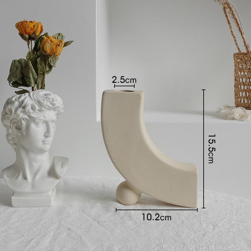 Simplicity Ceramic Vase Dry Flower Arrangement Home Decoration Ornament Living Room Display Art Vases - Pacisia