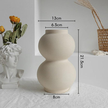 Simplicity Ceramic Vase Dry Flower Arrangement Home Decoration Ornament Living Room Display Art Vases - Pacisia