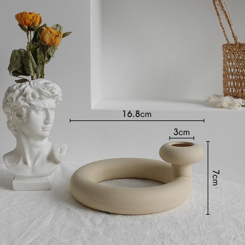 Simplicity Ceramic Vase Dry Flower Arrangement Home Decoration Ornament Living Room Display Art Vases - Pacisia